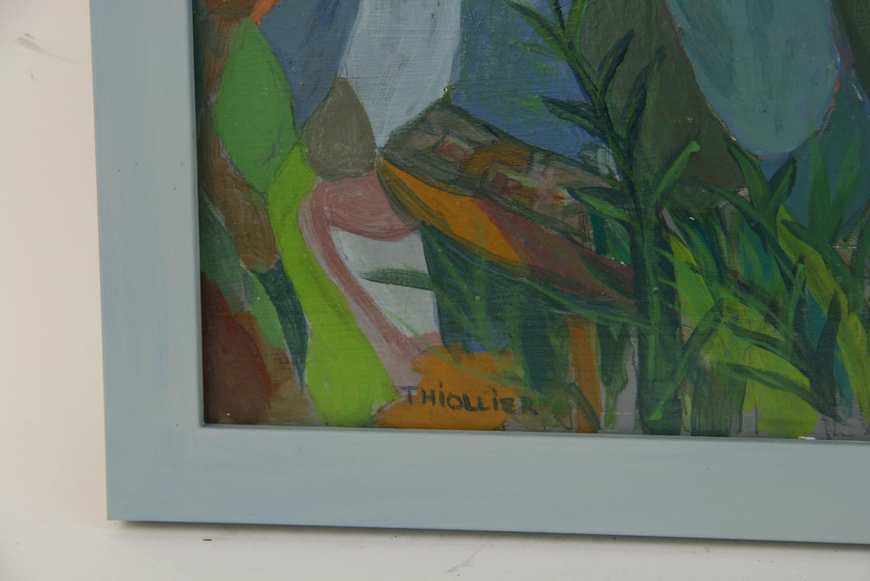 Fauvist Leaf Landscape In Good Condition For Sale In Douglas Manor, NY