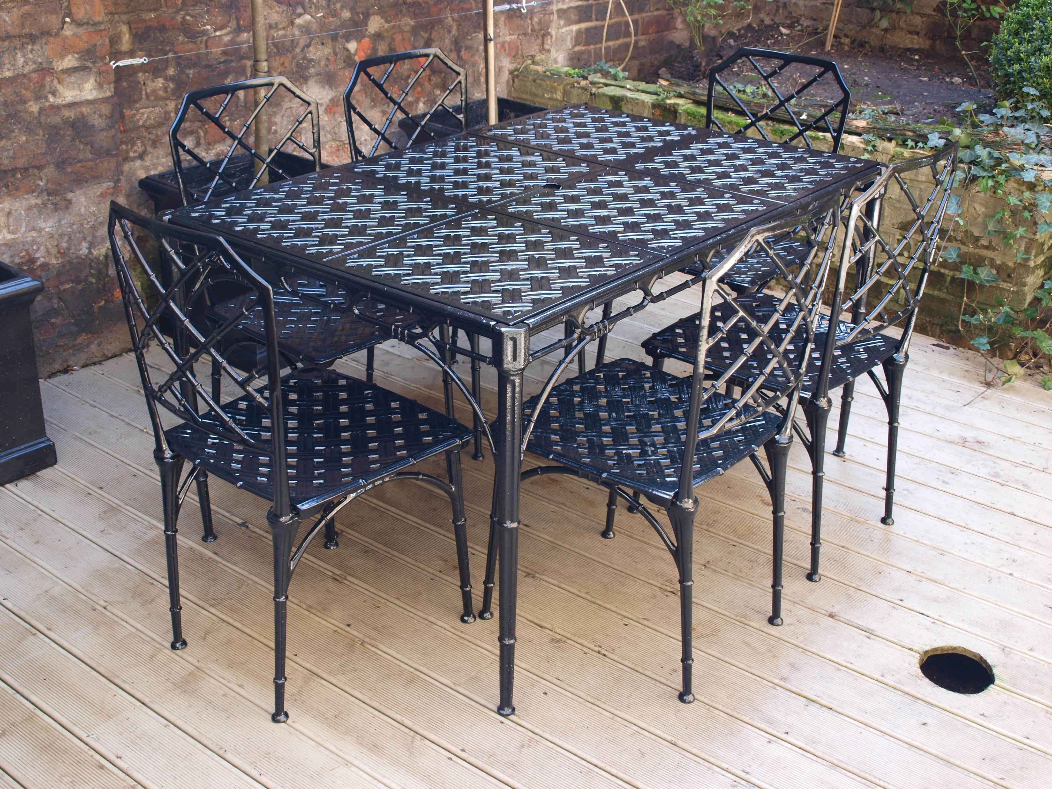 Faux Bamboo Patio Set from 1960s, in the Style of Brown Jordan In Excellent Condition In London, GB