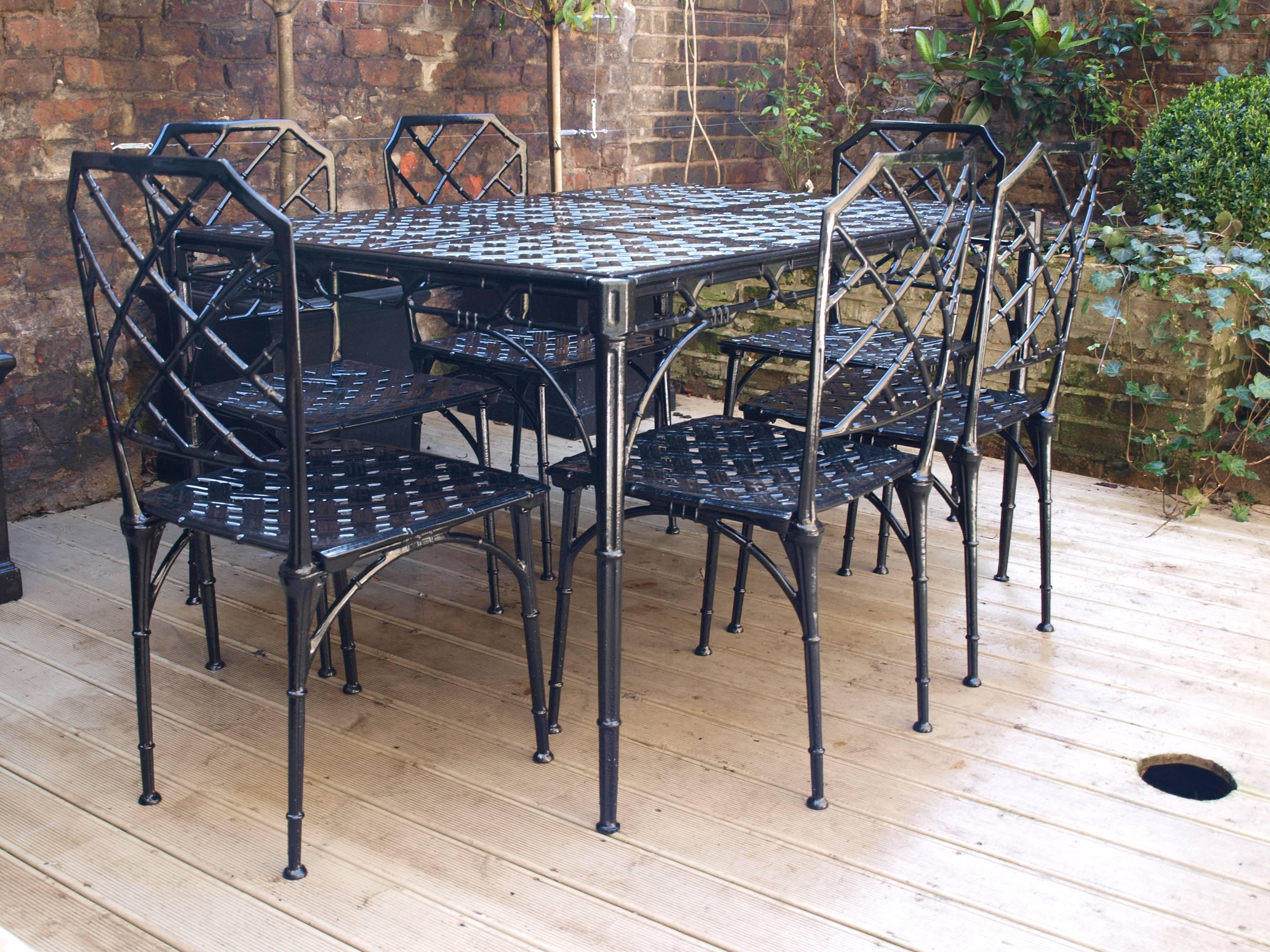 Mid-20th Century Faux Bamboo Patio Set from 1960s, in the Style of Brown Jordan