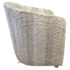 Faux Arctic Fur Barrel Chairs 'Pair'
