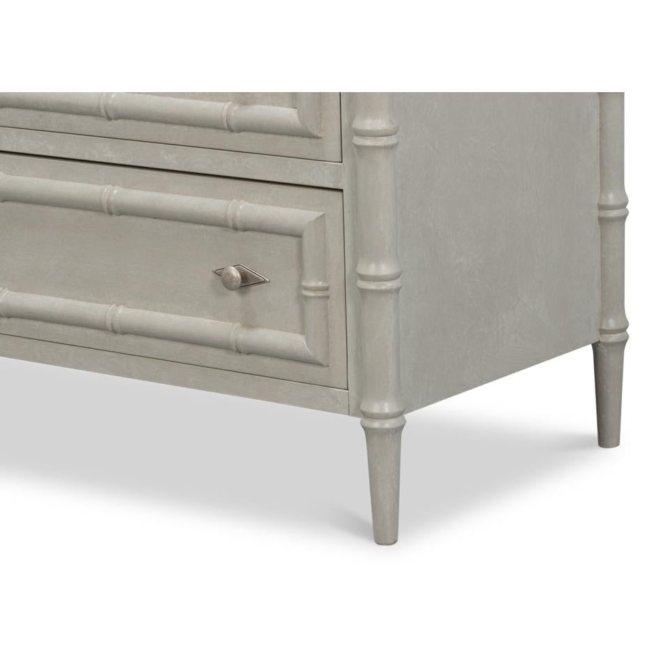 Faux Bamboo 3-Drawer Chest For Sale 3