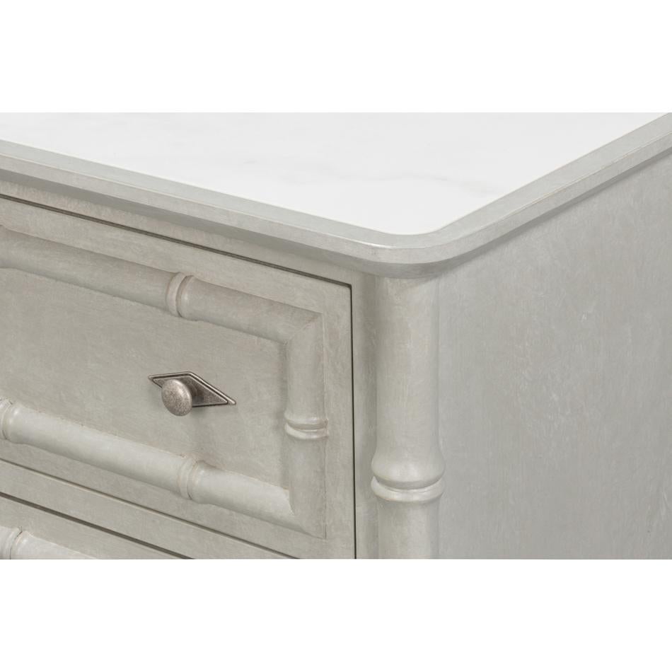 Faux Bamboo 3-Drawer Chest For Sale 1