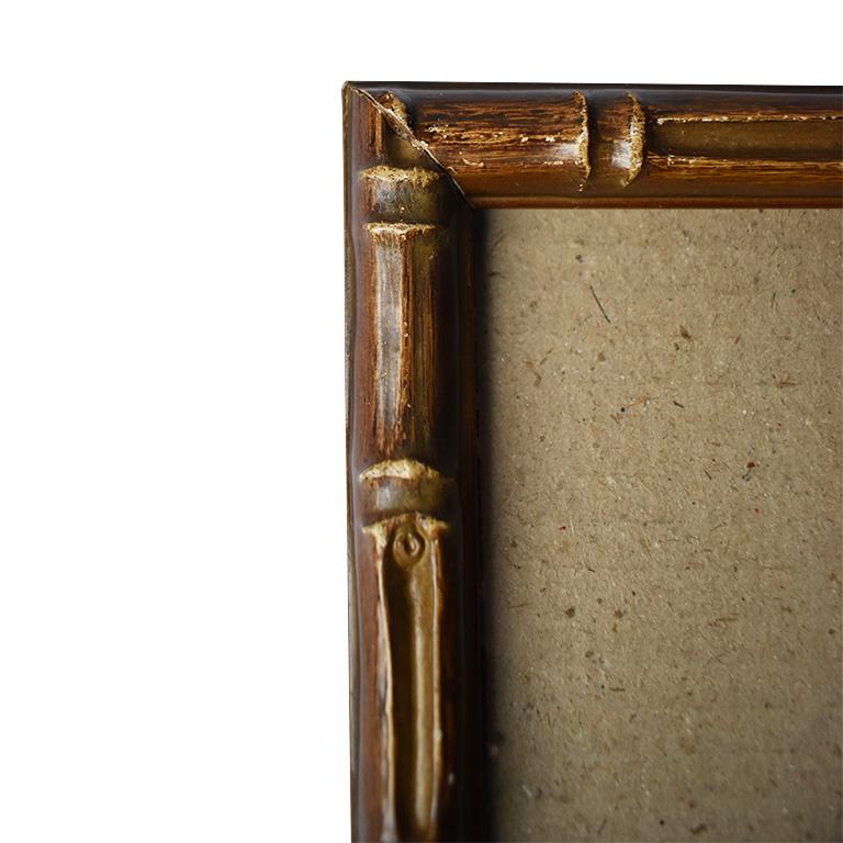 Brown faux bamboo photo or Picture frame. The size is 5