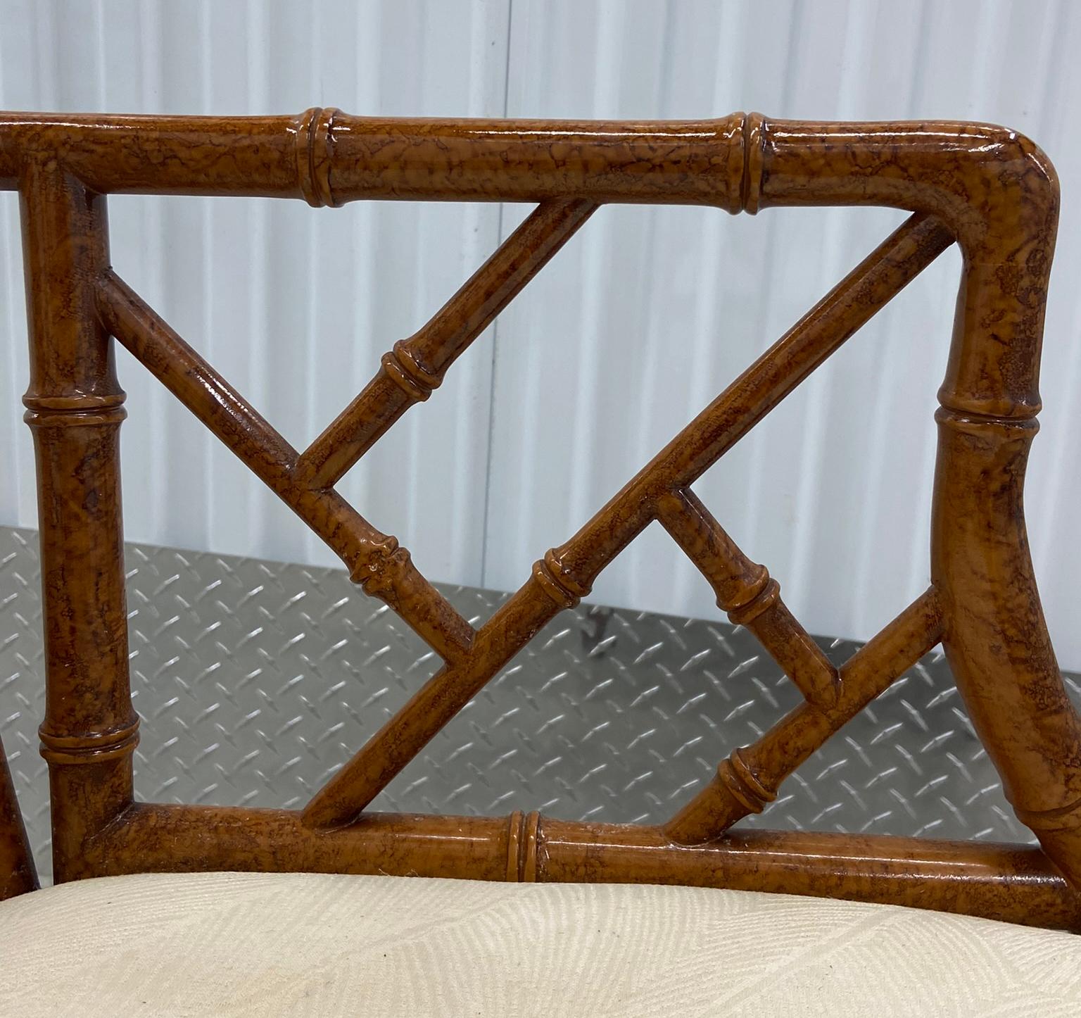 Ensemble de salle à manger 7 pièces, table 6 chaises et faux bambou en vente 2