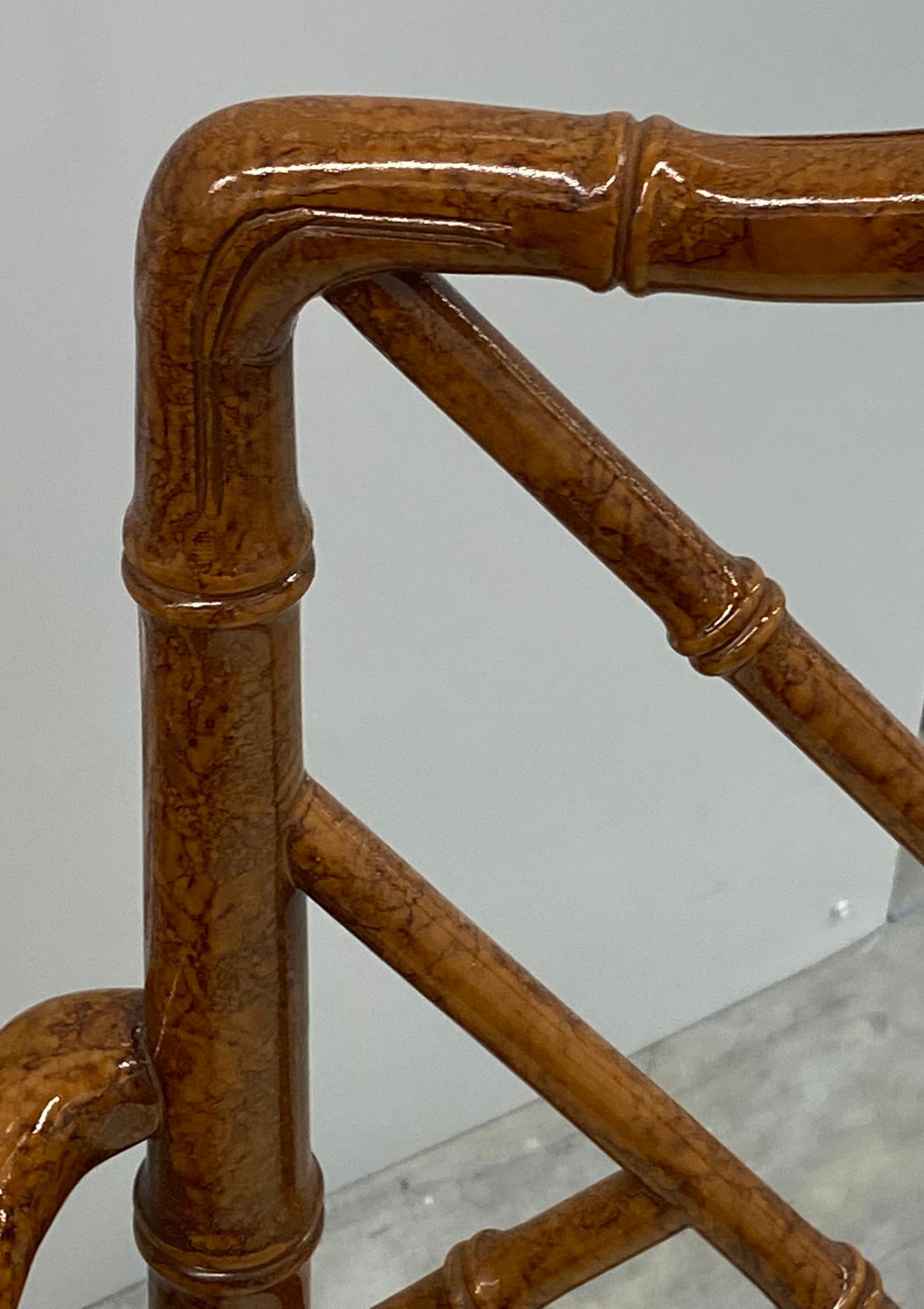 Ensemble de salle à manger 7 pièces, table 6 chaises et faux bambou en vente 3
