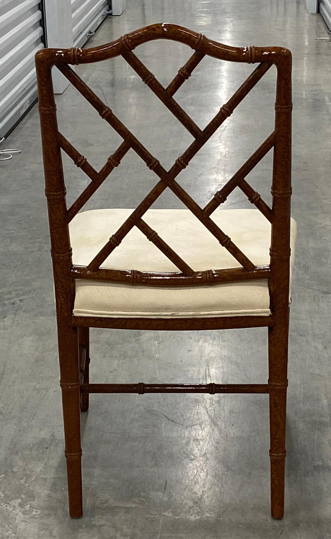 Ensemble de salle à manger 7 pièces, table 6 chaises et faux bambou Bon état - En vente à West Palm Beach, FL
