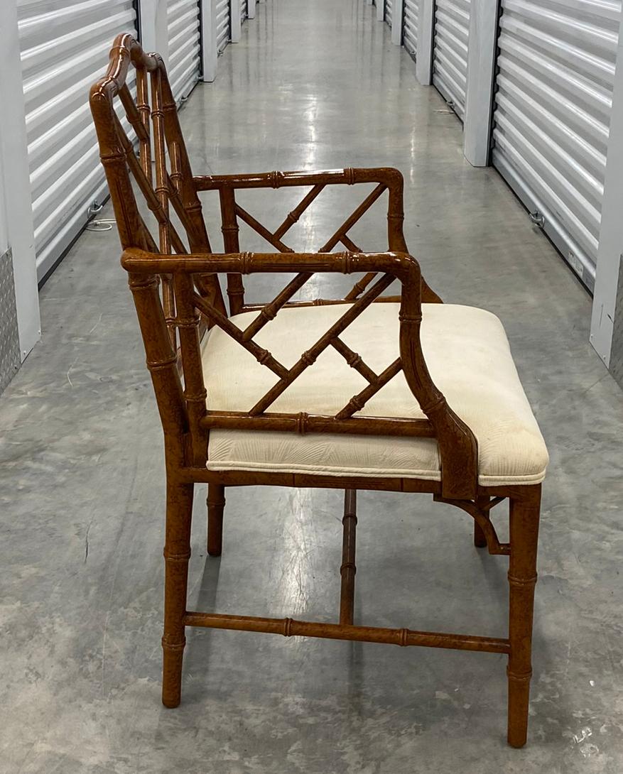 Ensemble de salle à manger 7 pièces, table 6 chaises et faux bambou en vente 1