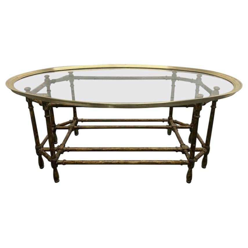 Faux Bamboo and Brass Coffee Table by Baker Furniture Company