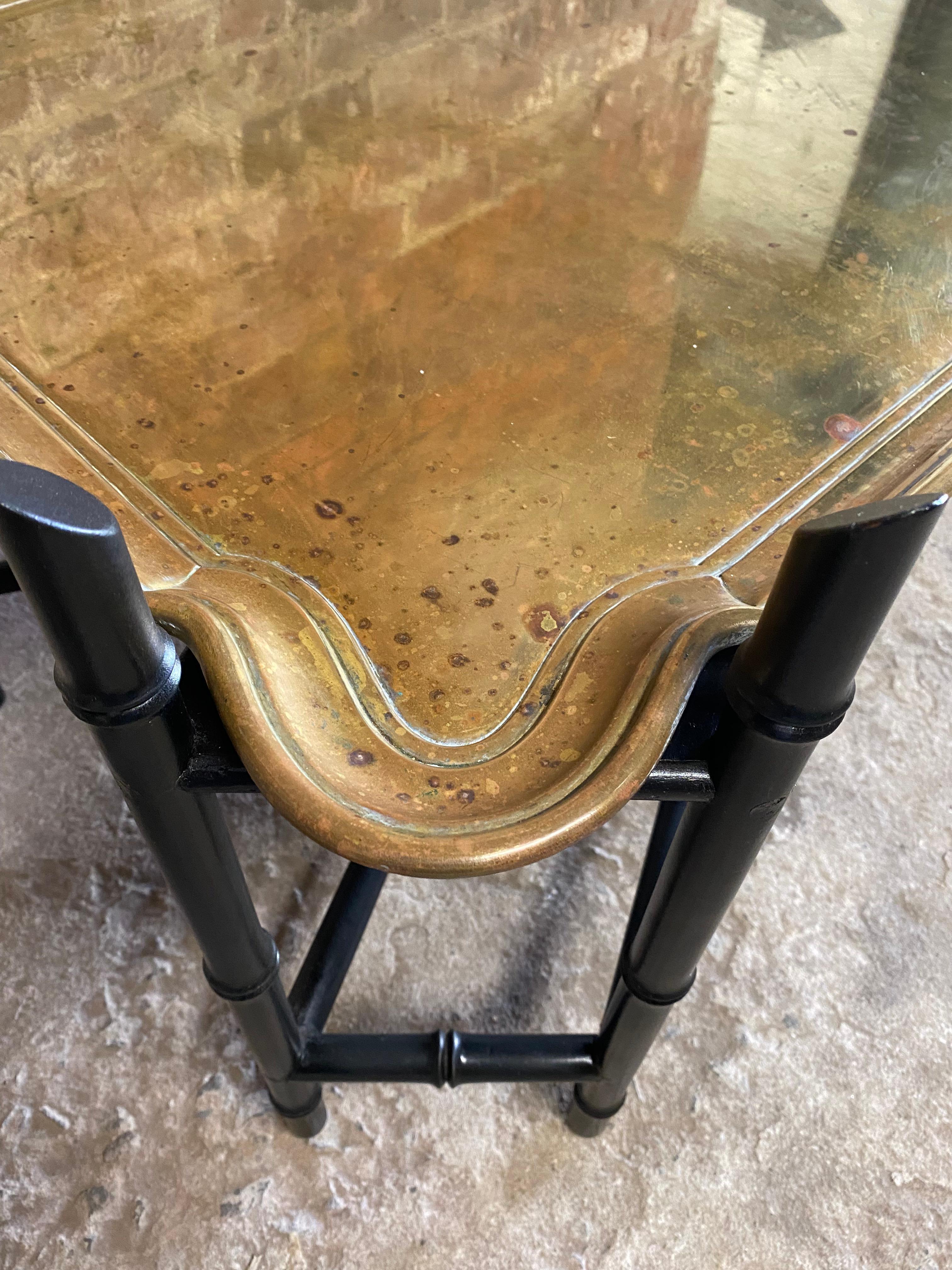 Faux Bamboo and Brass Tray Coffee Table 2