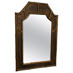 Faux Bamboo and Caining Mirror