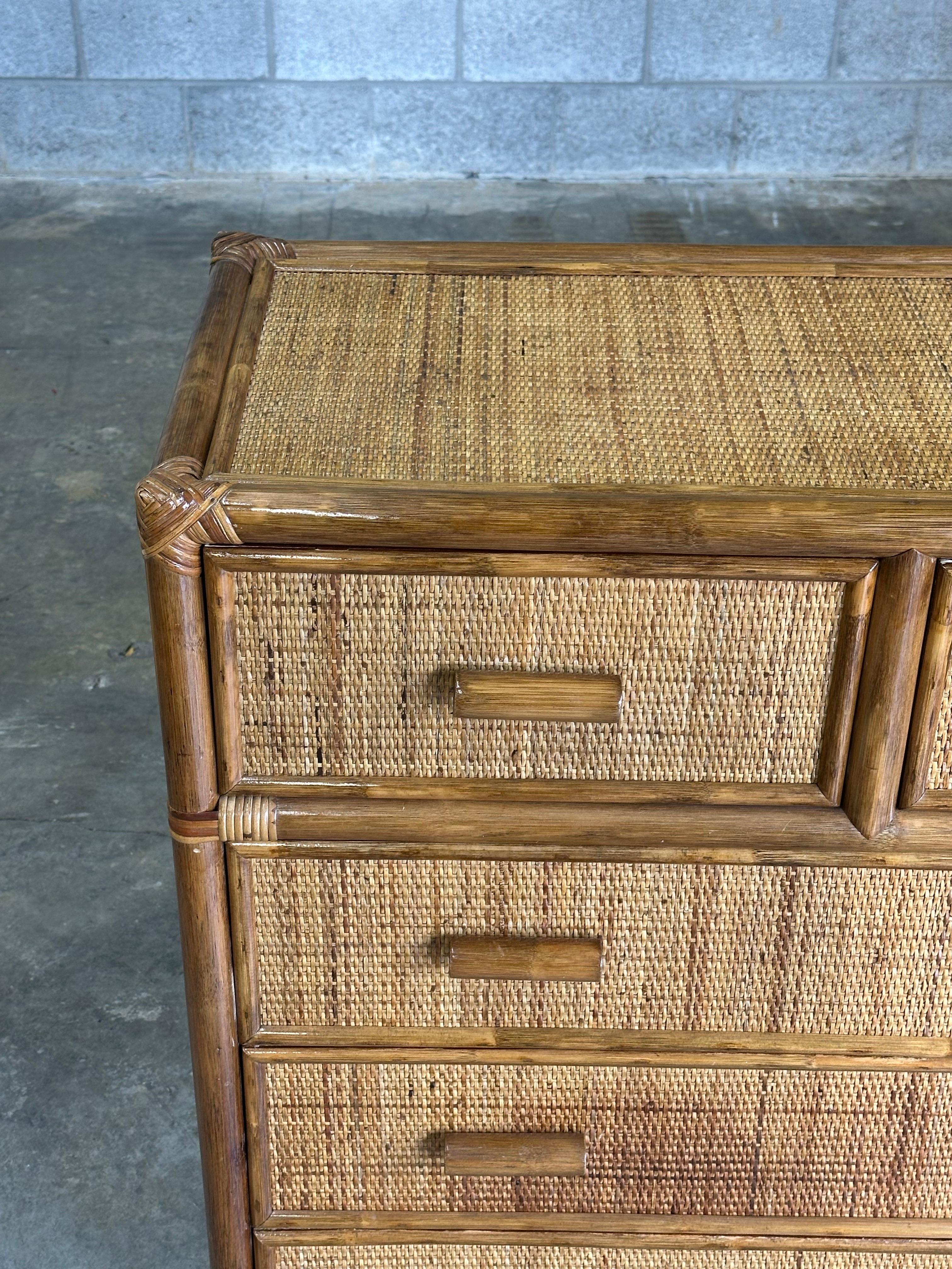 Faux Bamboo and Cane Dresser, British Colonial Style in vendita 3