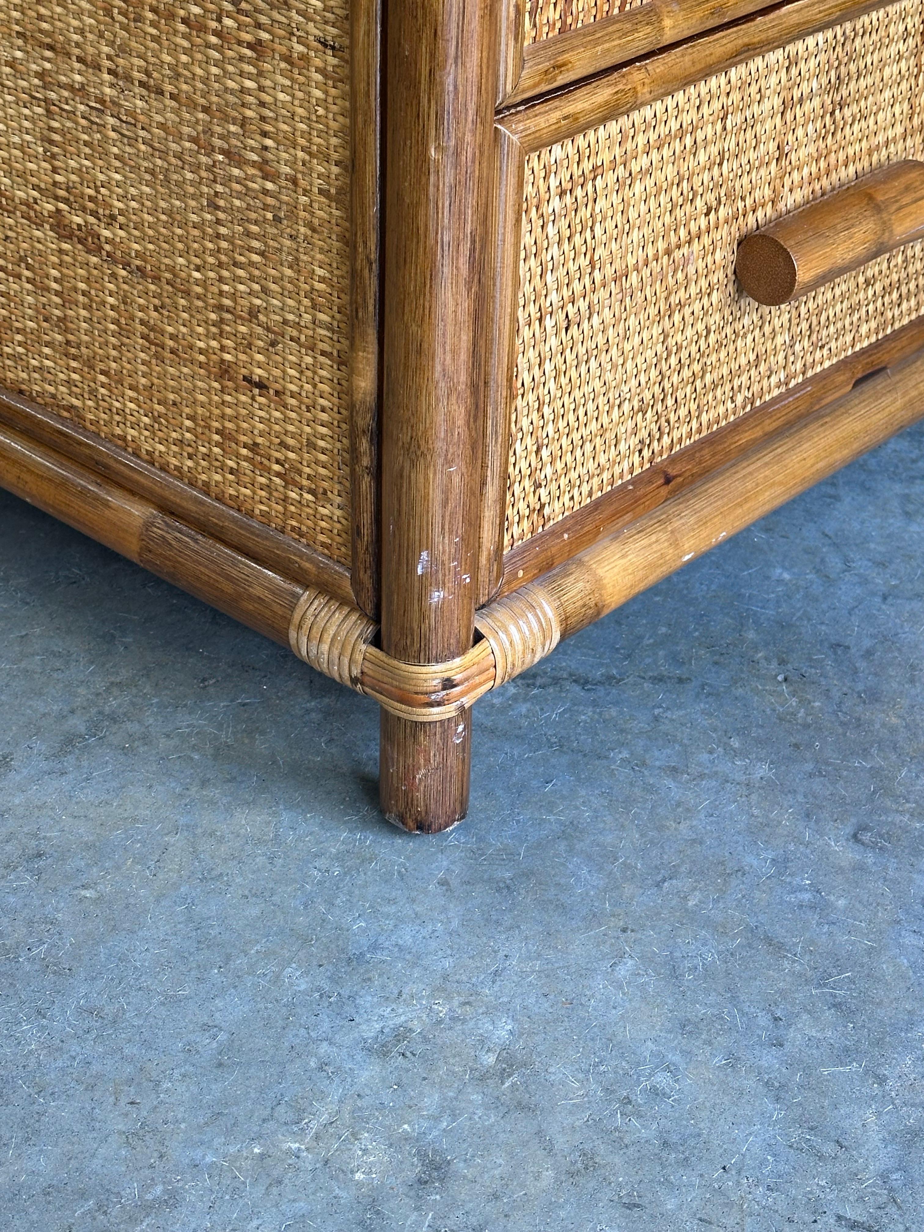Faux Bamboo and Cane Dresser, British Colonial Style in vendita 5