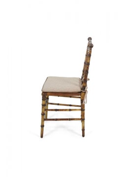 Faux Bamboo and Cane Seat Side Chair