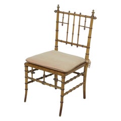 Faux Bamboo and Cane Seat Side Chair