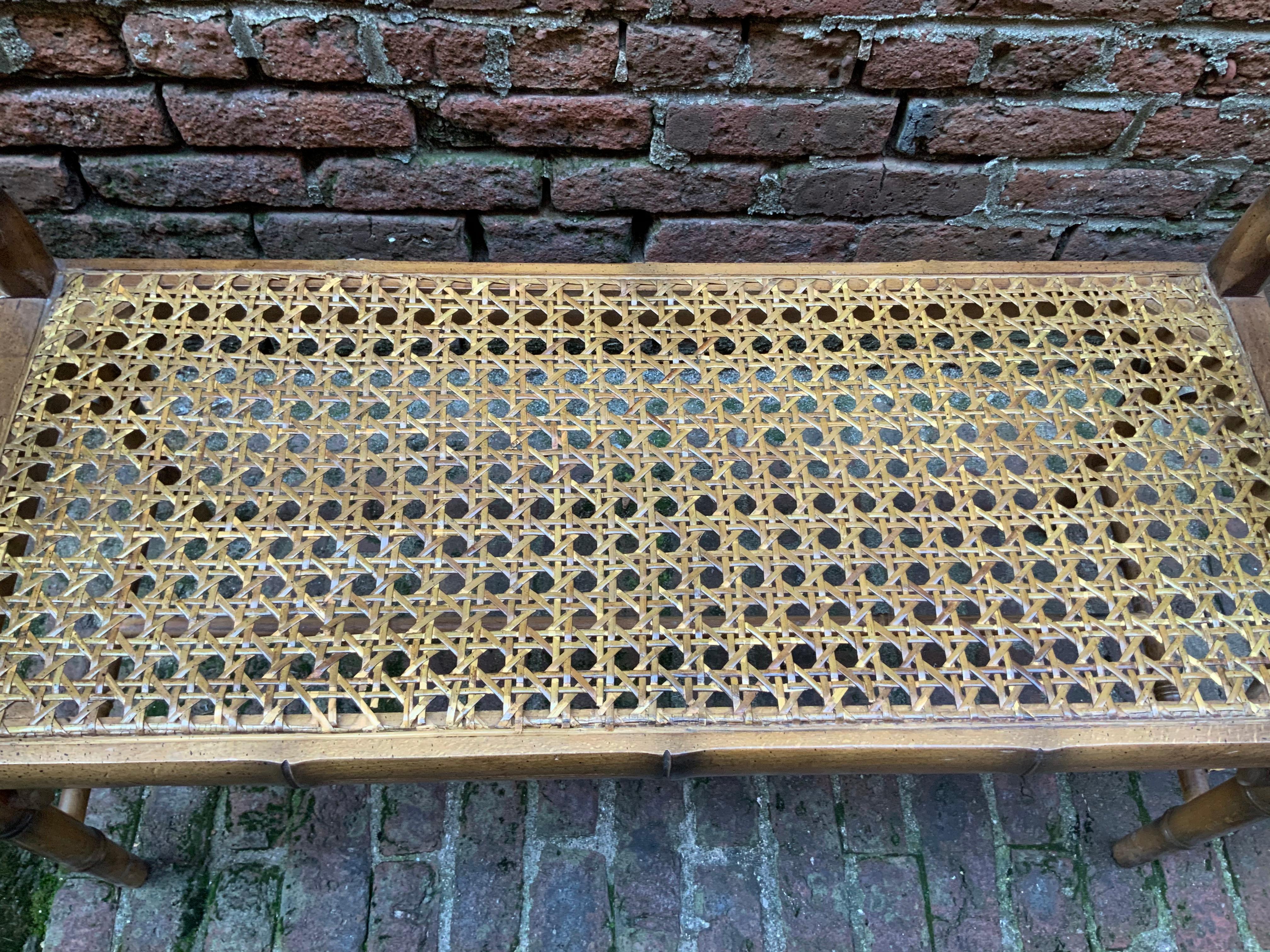Faux Bamboo and Caned Bench 1