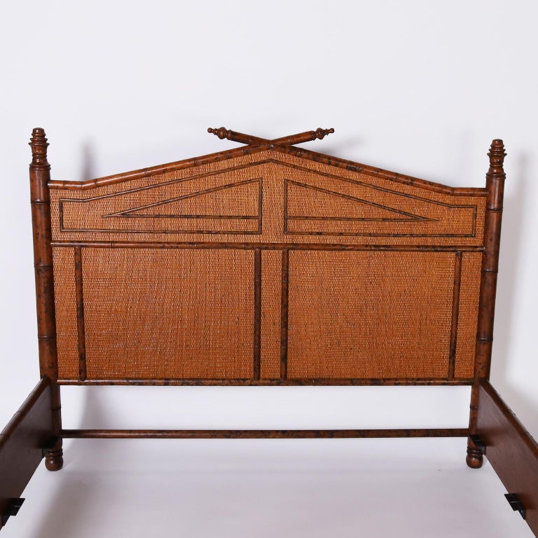 Faux Bamboo and Grasscloth Queen Bed Frame at 1stDibs bamboo bed