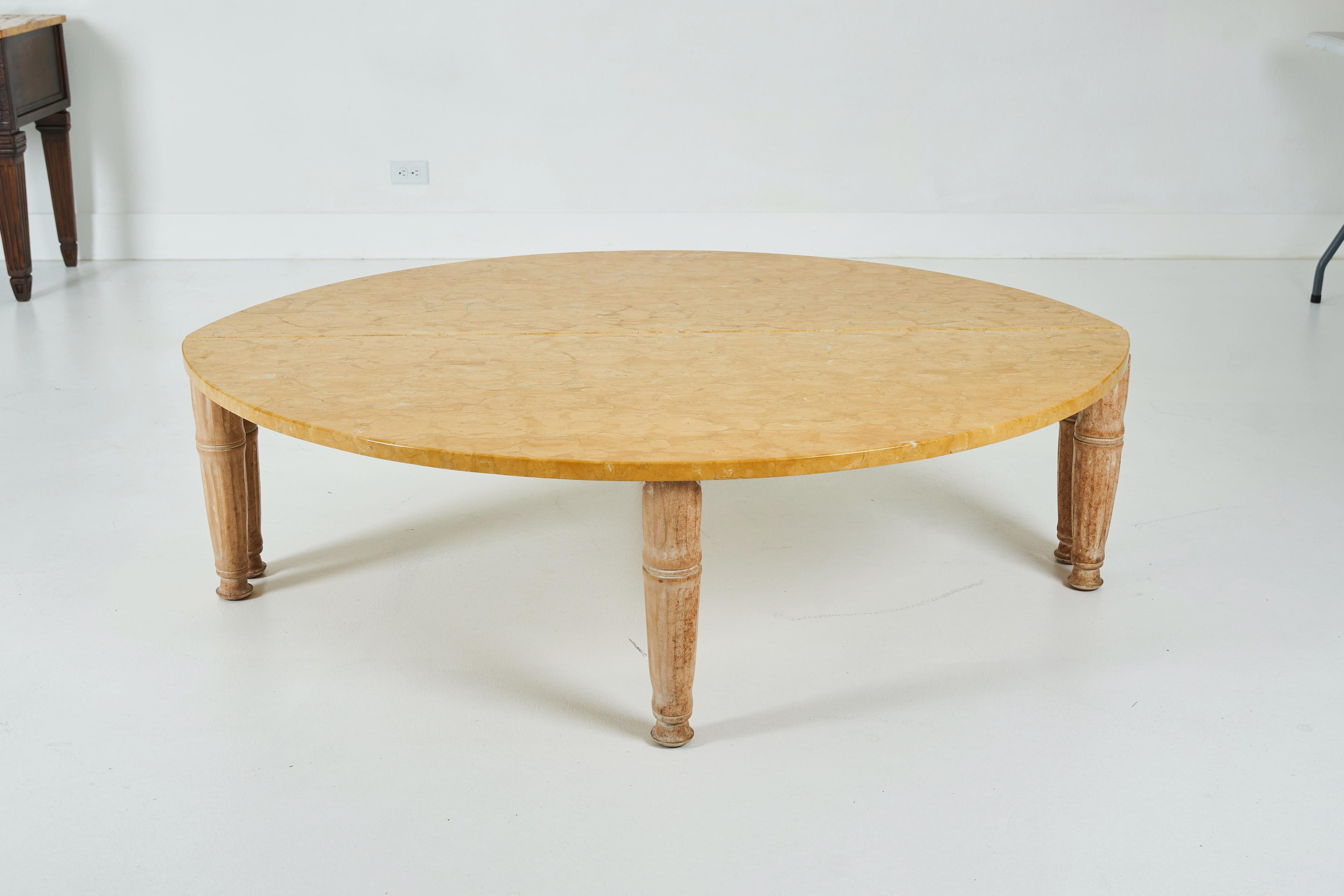 Faux Bamboo and Marble Topped Cocktail Table by William Haines For Sale 1