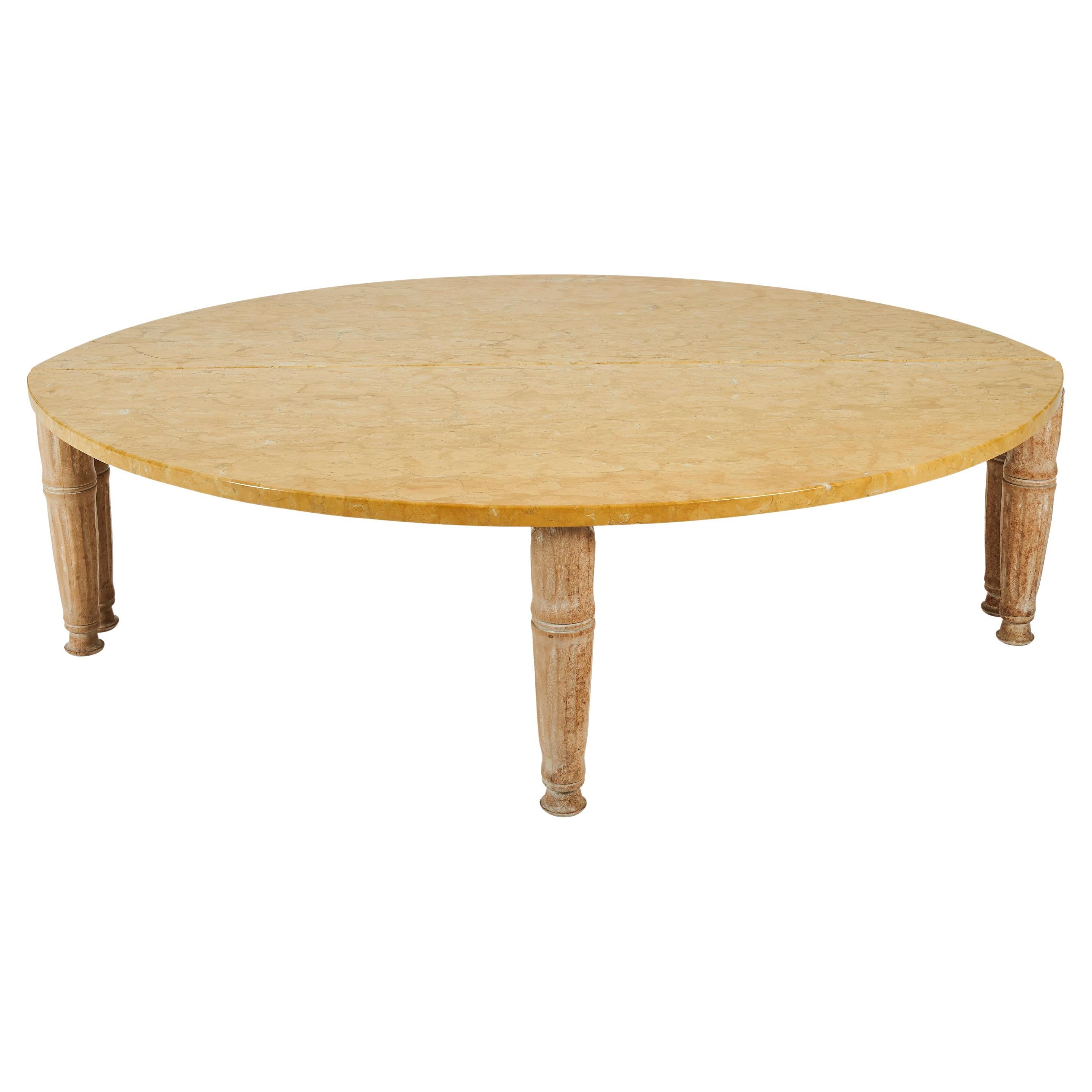 Faux Bamboo and Marble Topped Cocktail Table by William Haines For Sale
