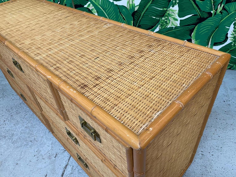 Faux Bamboo and Wicker 7Drawer Dresser at 1stDibs bamboo rattan