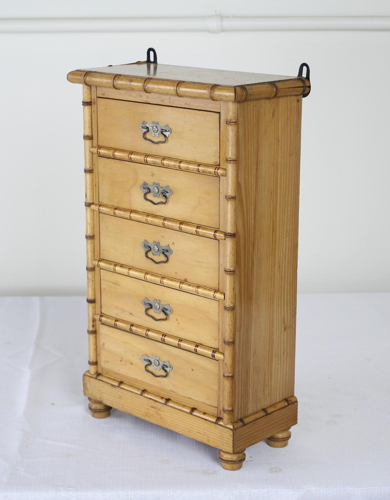 English Faux Bamboo Apprentice Chest For Sale