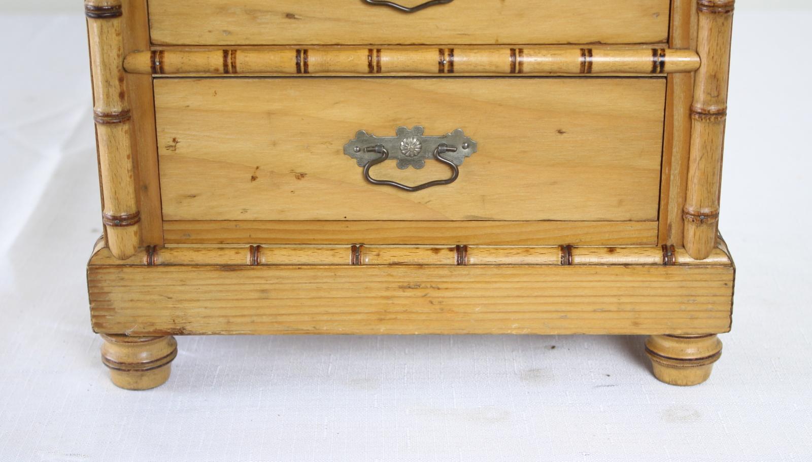 Pine Faux Bamboo Apprentice Chest For Sale