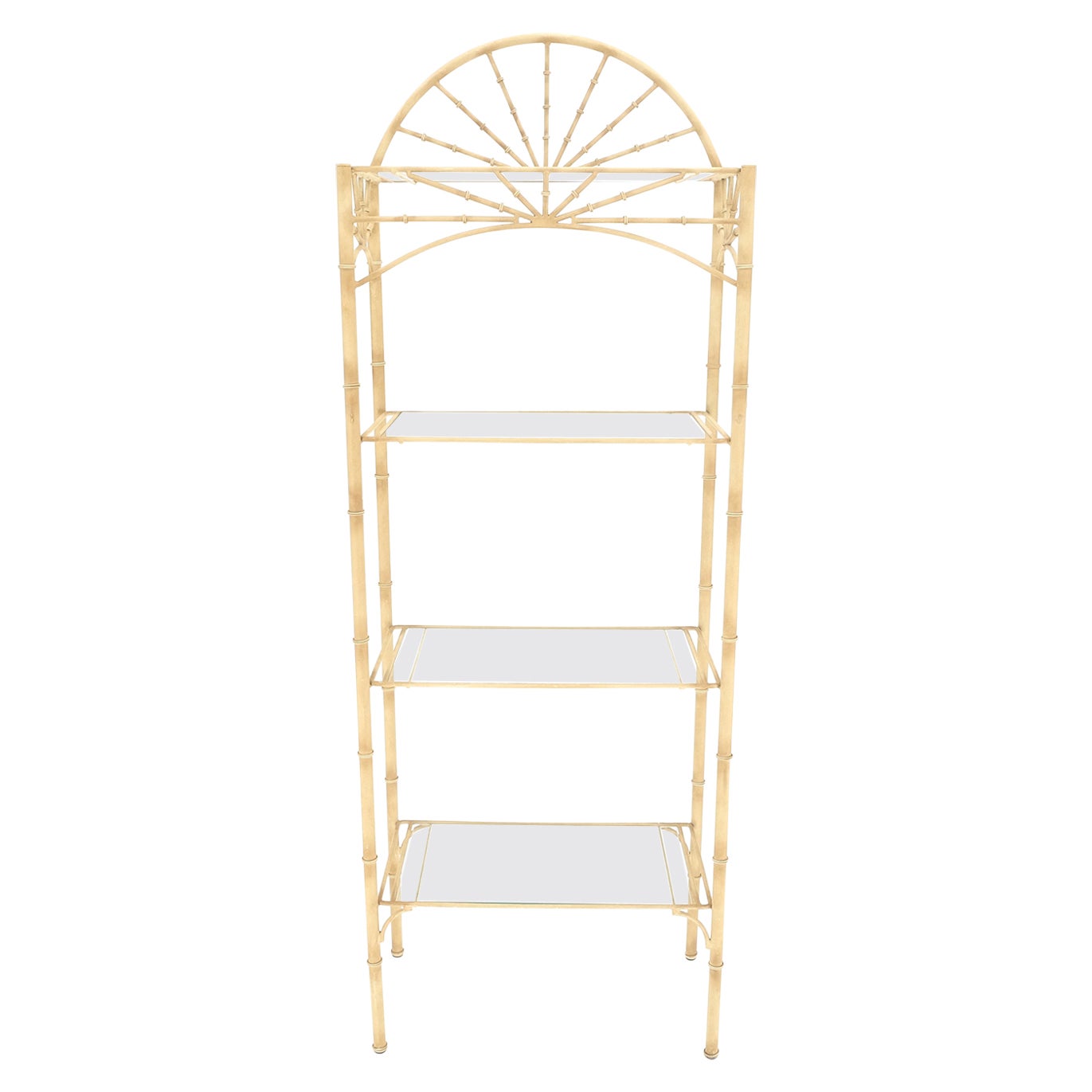 Piano ad arco in finto bambù del Mid Century Modern Etagere Shaving Wall Unit del Mid Century in vendita