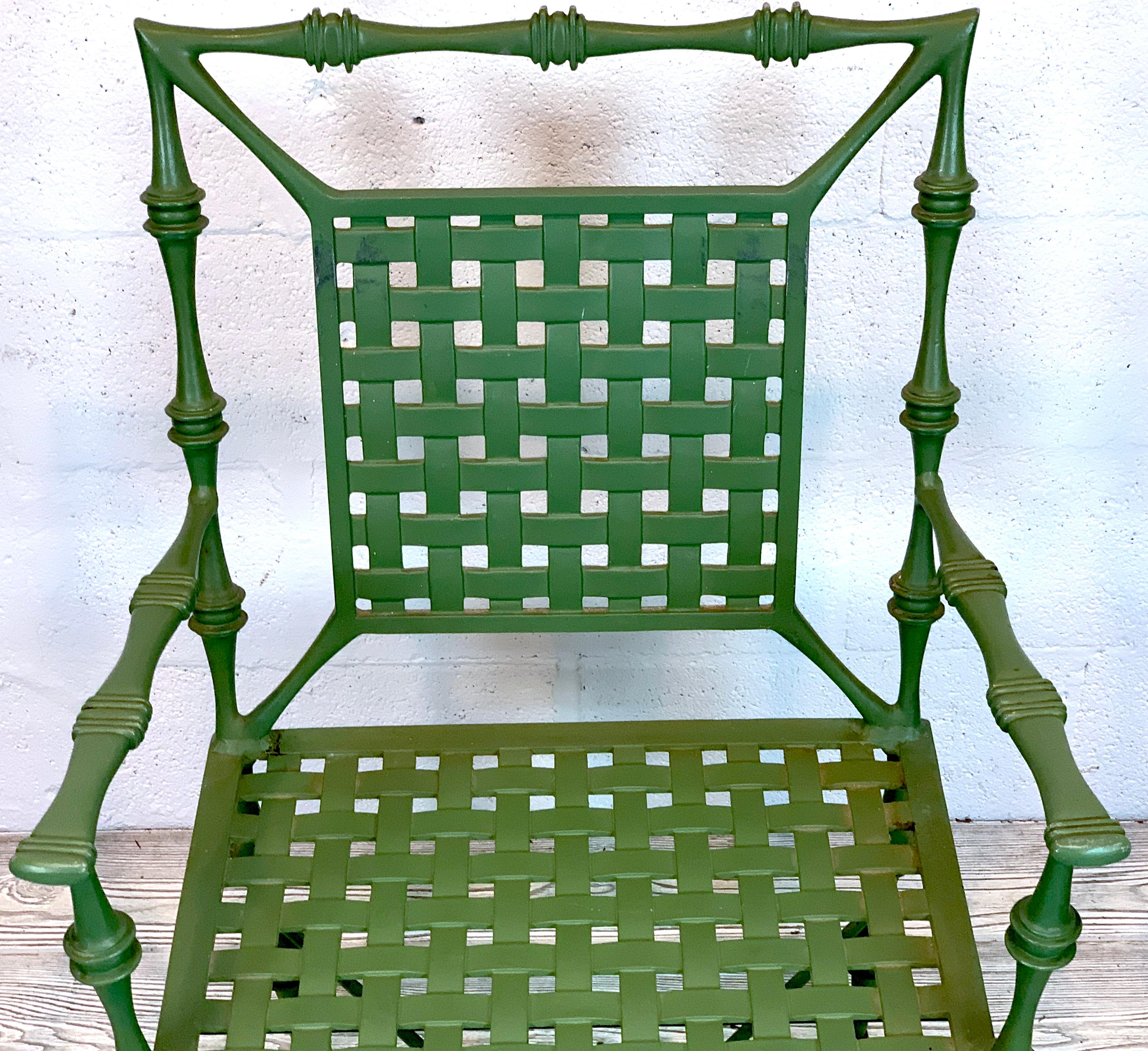American A Faux Bamboo Arm Chair by Phyllis Morris, Four Available 
