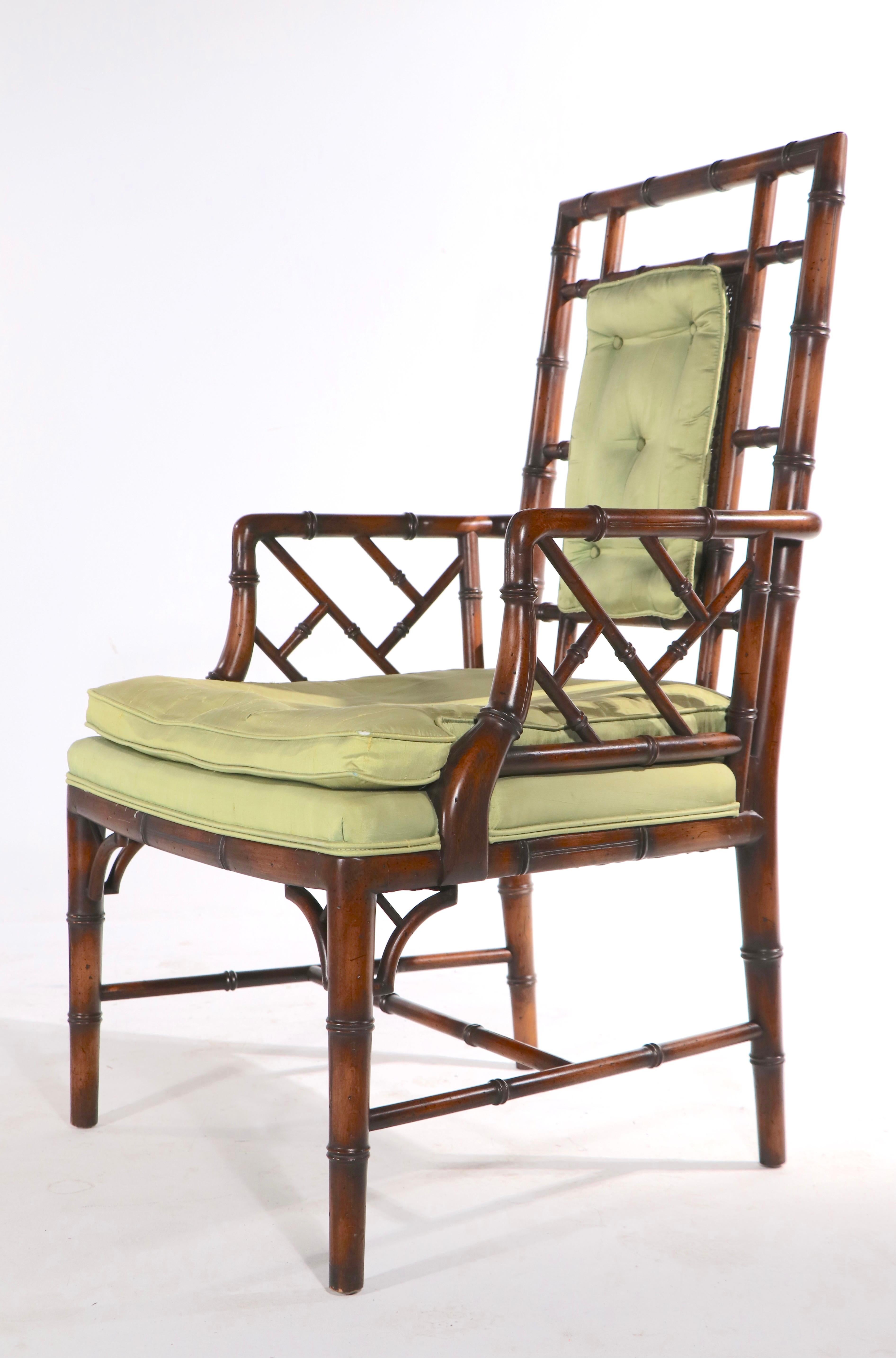 Upholstery Faux Bamboo Armchair by Schoonbeck For Sale
