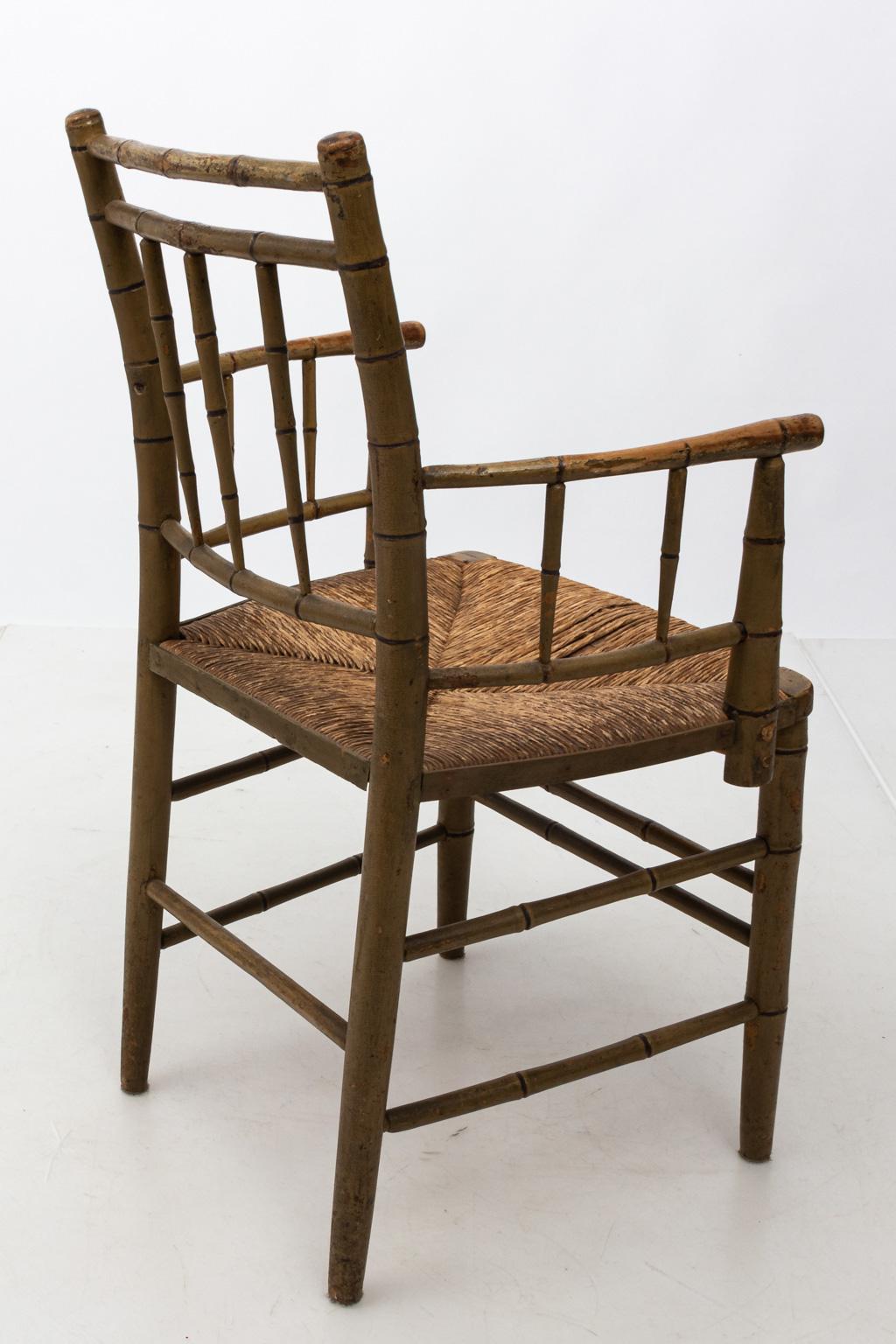 faux bamboo arm chair