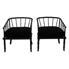 Faux Bamboo Armchairs S/2