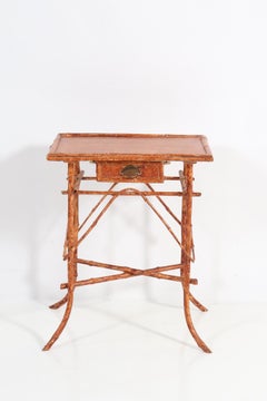 Faux Bamboo Art Nouveau Tea Table, 1900s