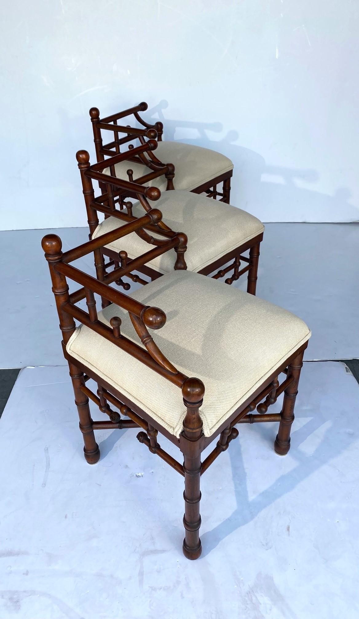 20th Century Faux-Bamboo Bench