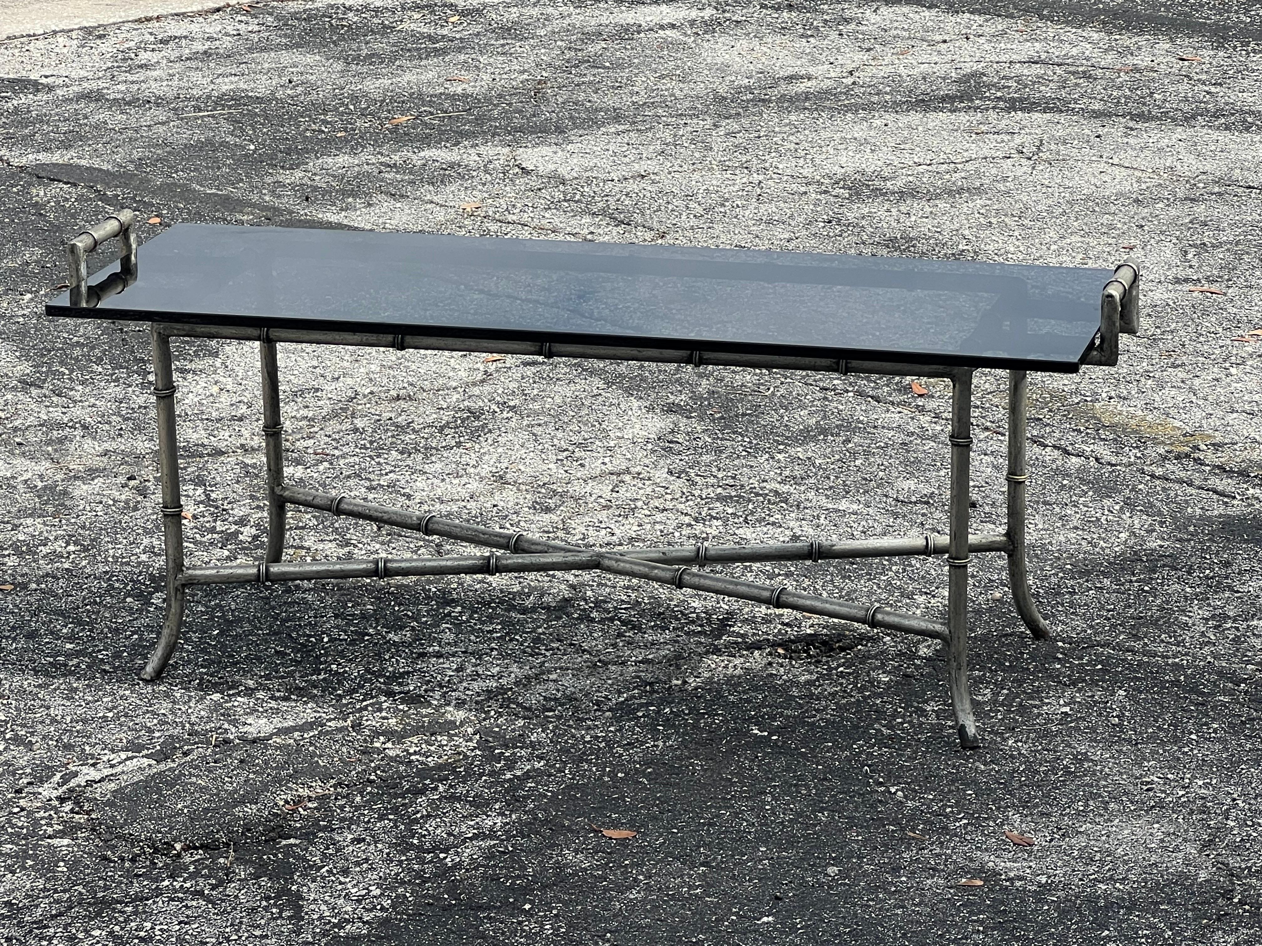 Faux Bamboo Bench Or Coffee Table ca' 1970's For Sale 4