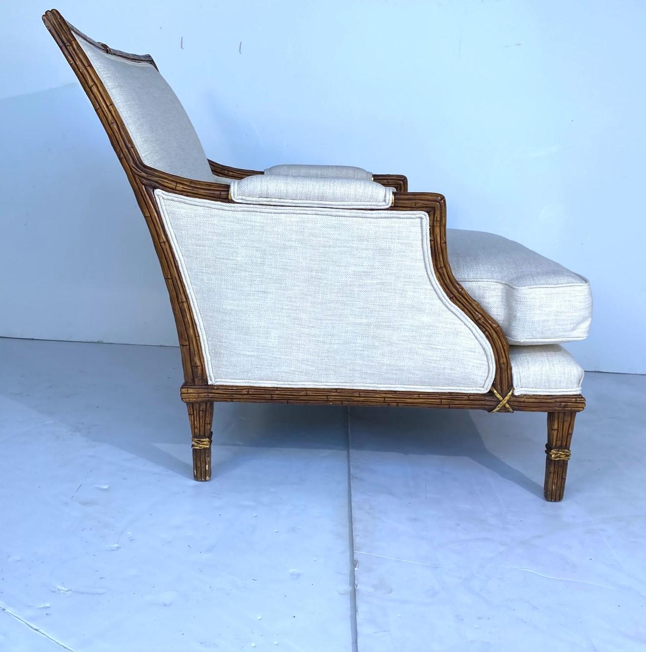 20th Century Faux-Bamboo Bergere Chairs Set of 2 For Sale