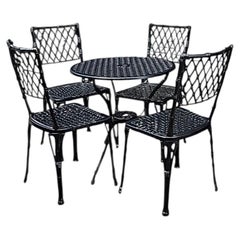 Faux Bamboo Black Garden Table and Four Chairs cica 1960