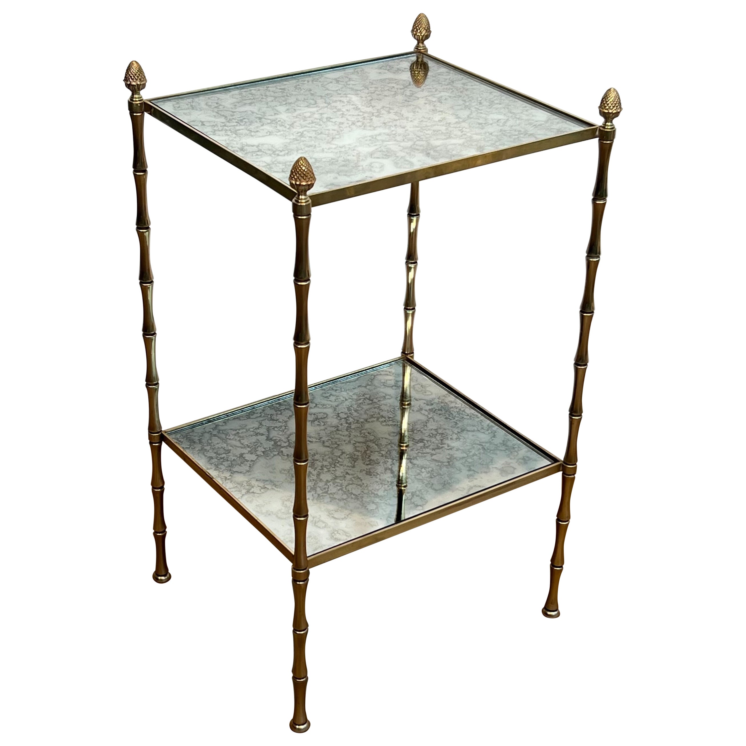 Table d'appoint Bonze en faux bambou par Maison Bagués