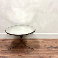 Grande table basse en laiton et miroir Maison Jansen