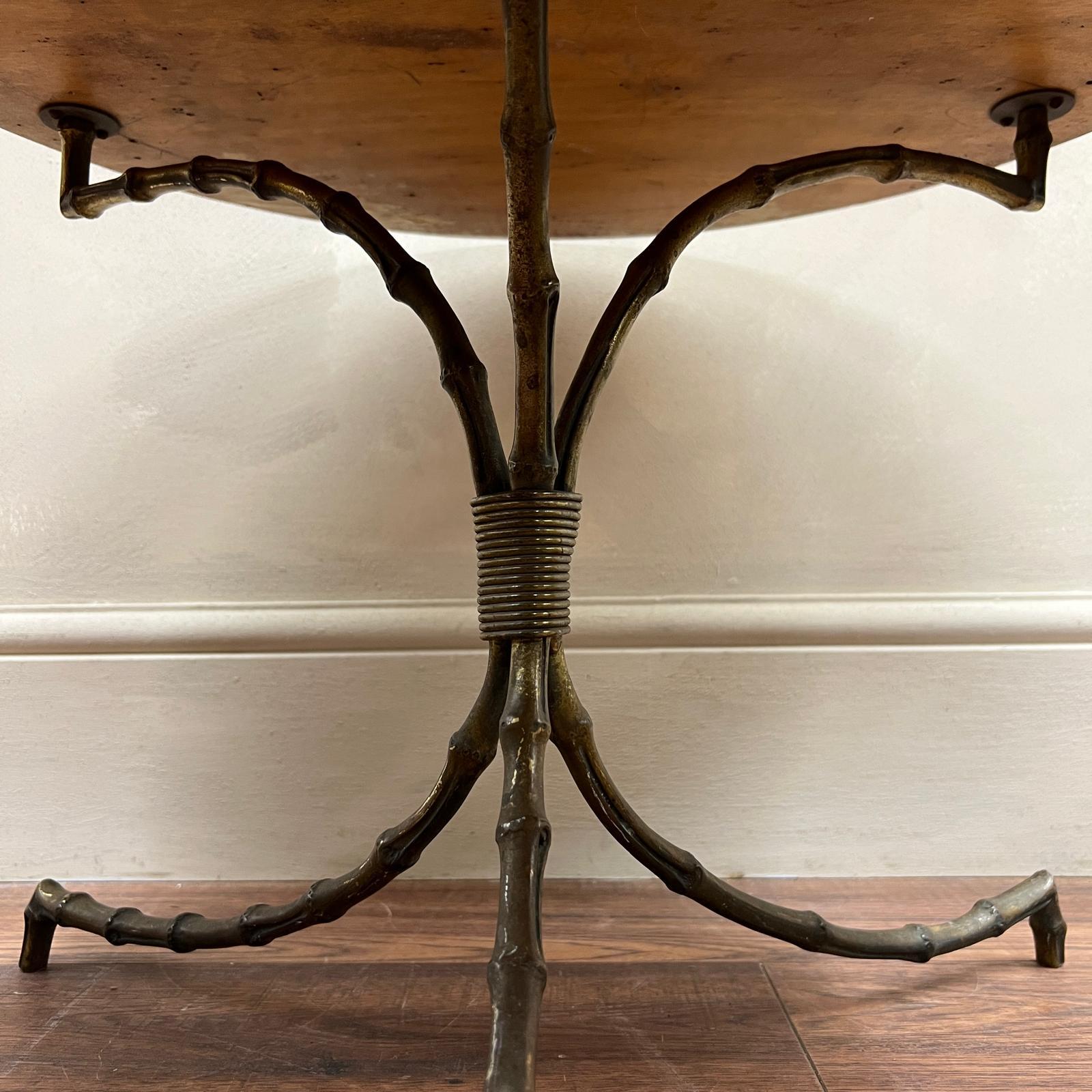Faux Bamboo Brass and Mirror Large Coffee Table Maison Jansen 1