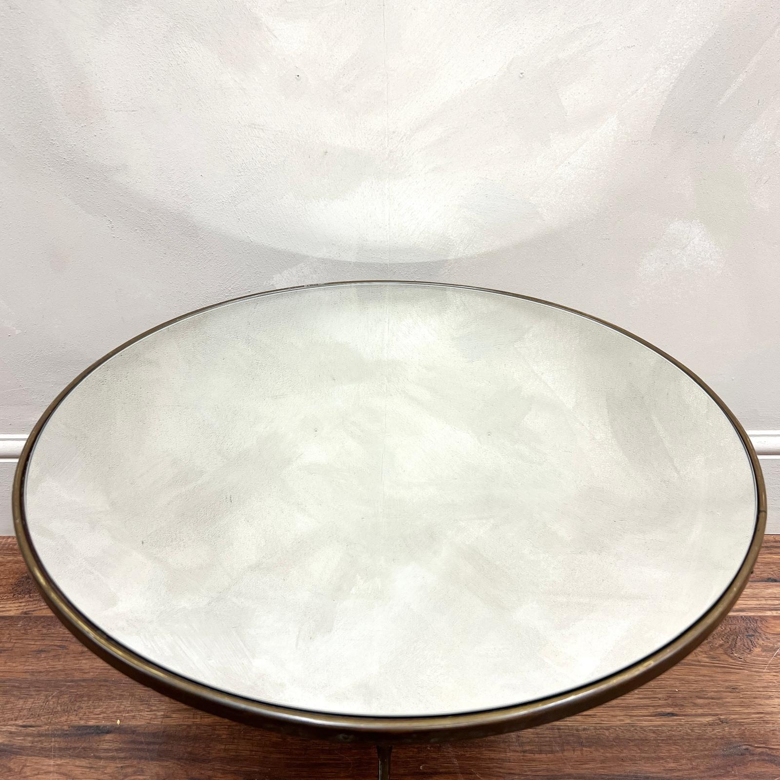 Faux Bamboo Brass and Mirror Large Coffee Table Maison Jansen 4