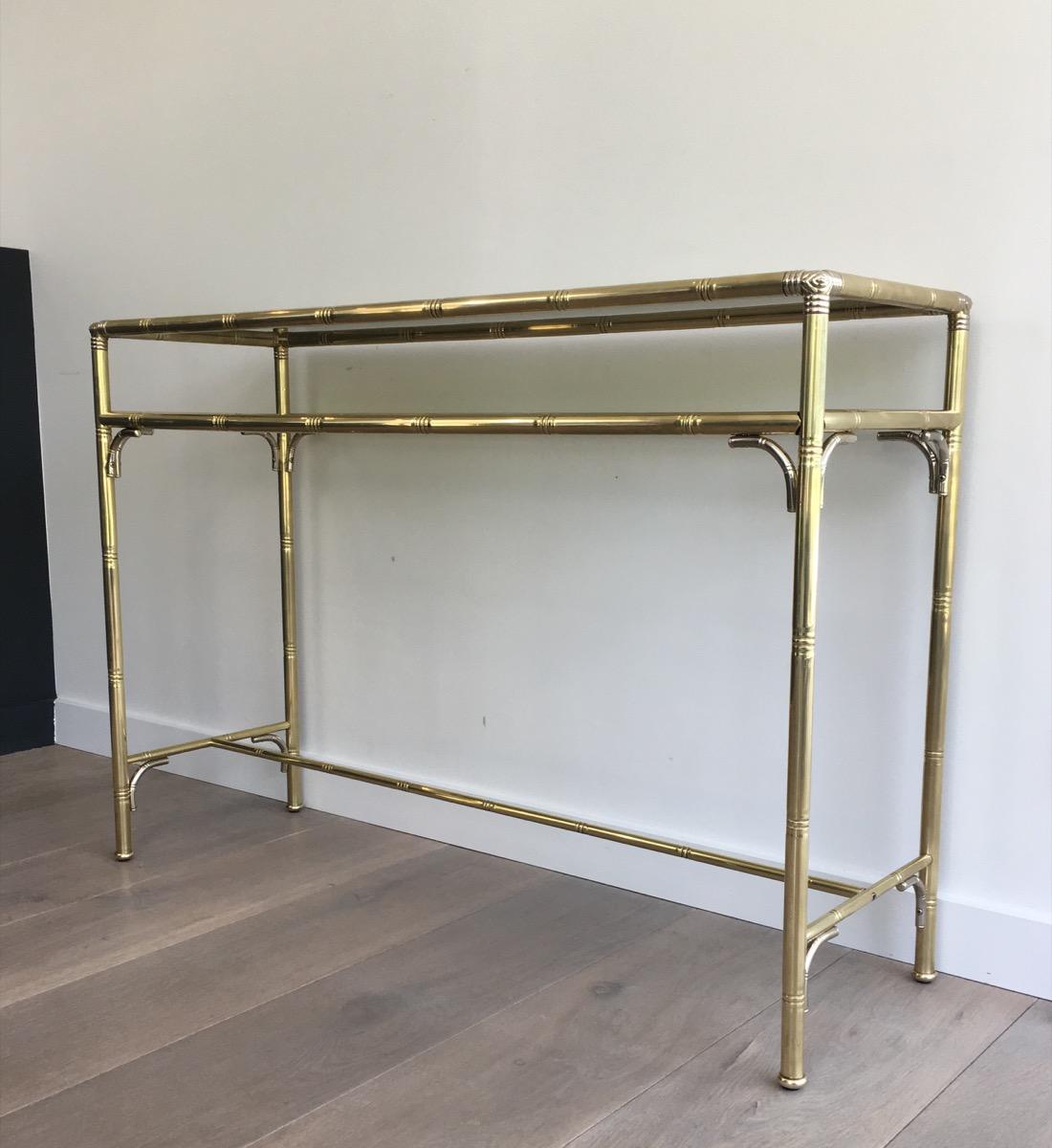 smoked glass console table