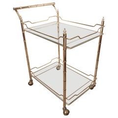 Faux Bamboo Brass Bar Cart