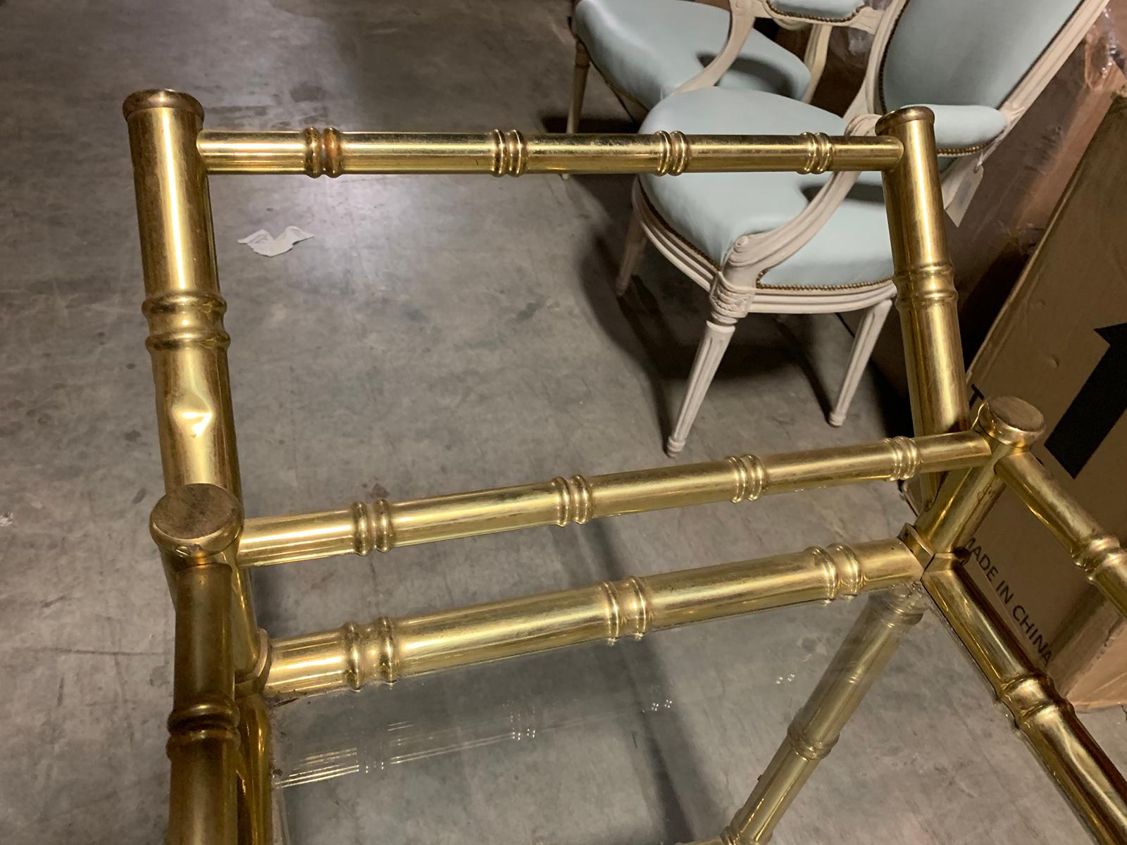 20th Century Faux Bamboo Brass Cart Attributed to Maison Baguès 8