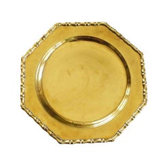 Faux Bamboo Brass Charger Plates, Set of 2 India