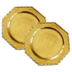 Faux Bamboo Brass Charger Plates, Set of 2 India