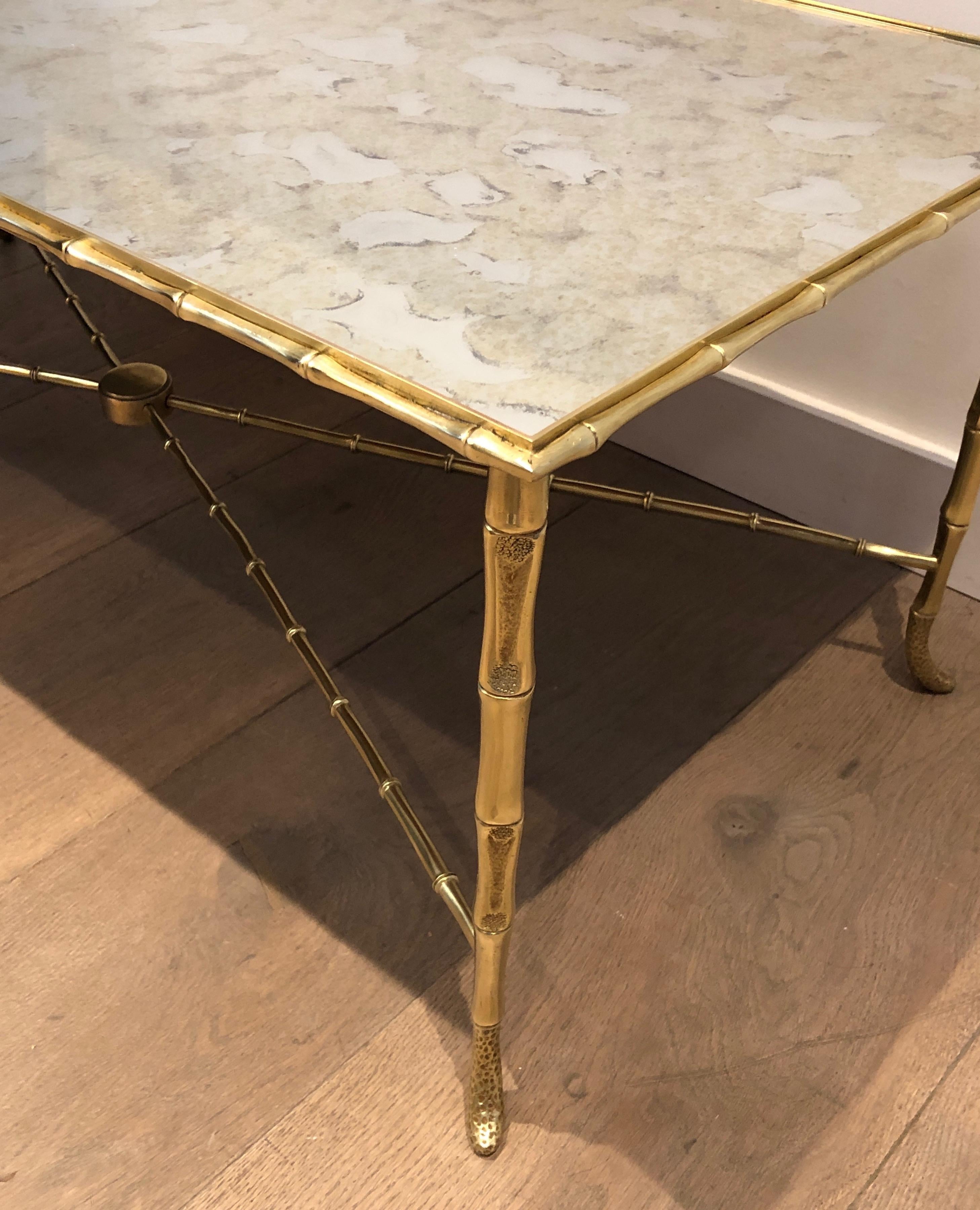 Faux-Bamboo Brass Coffee Table by Maison Baguès 5