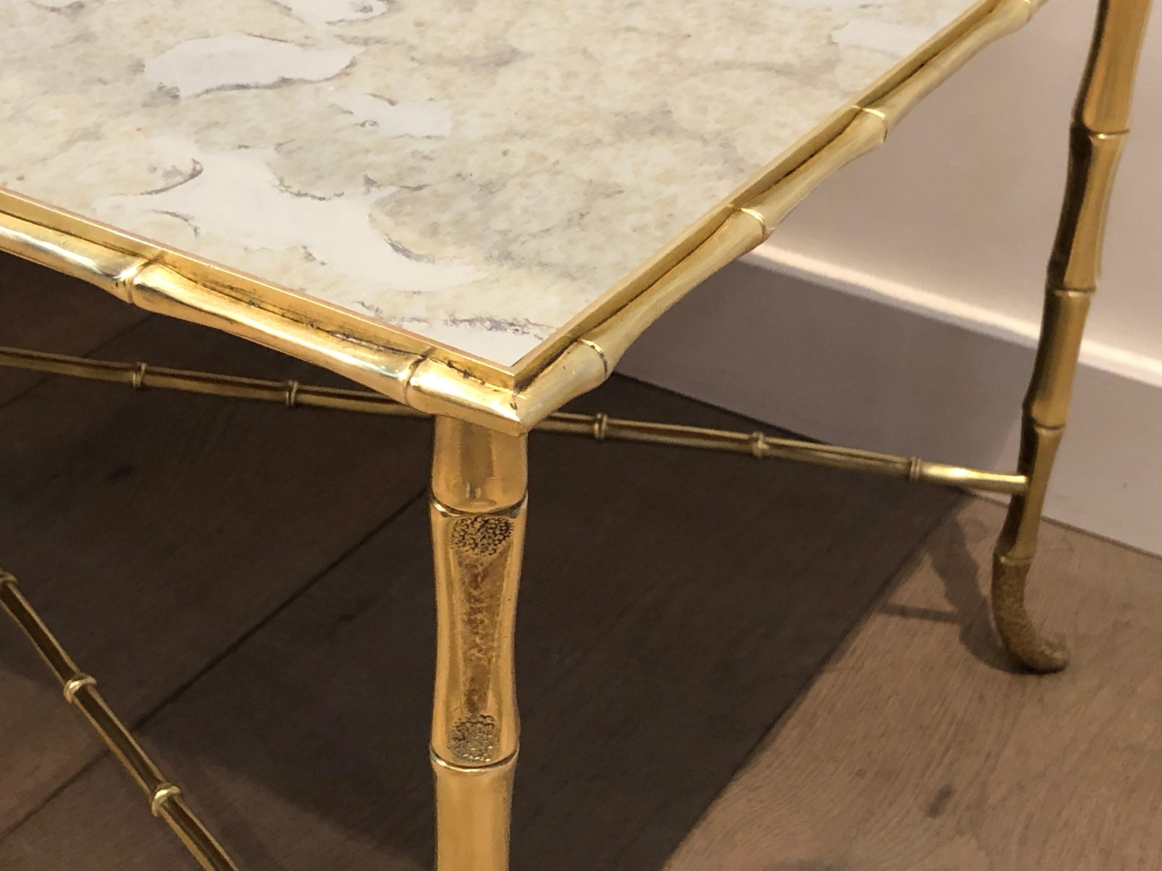 Faux-Bamboo Brass Coffee Table by Maison Baguès 9