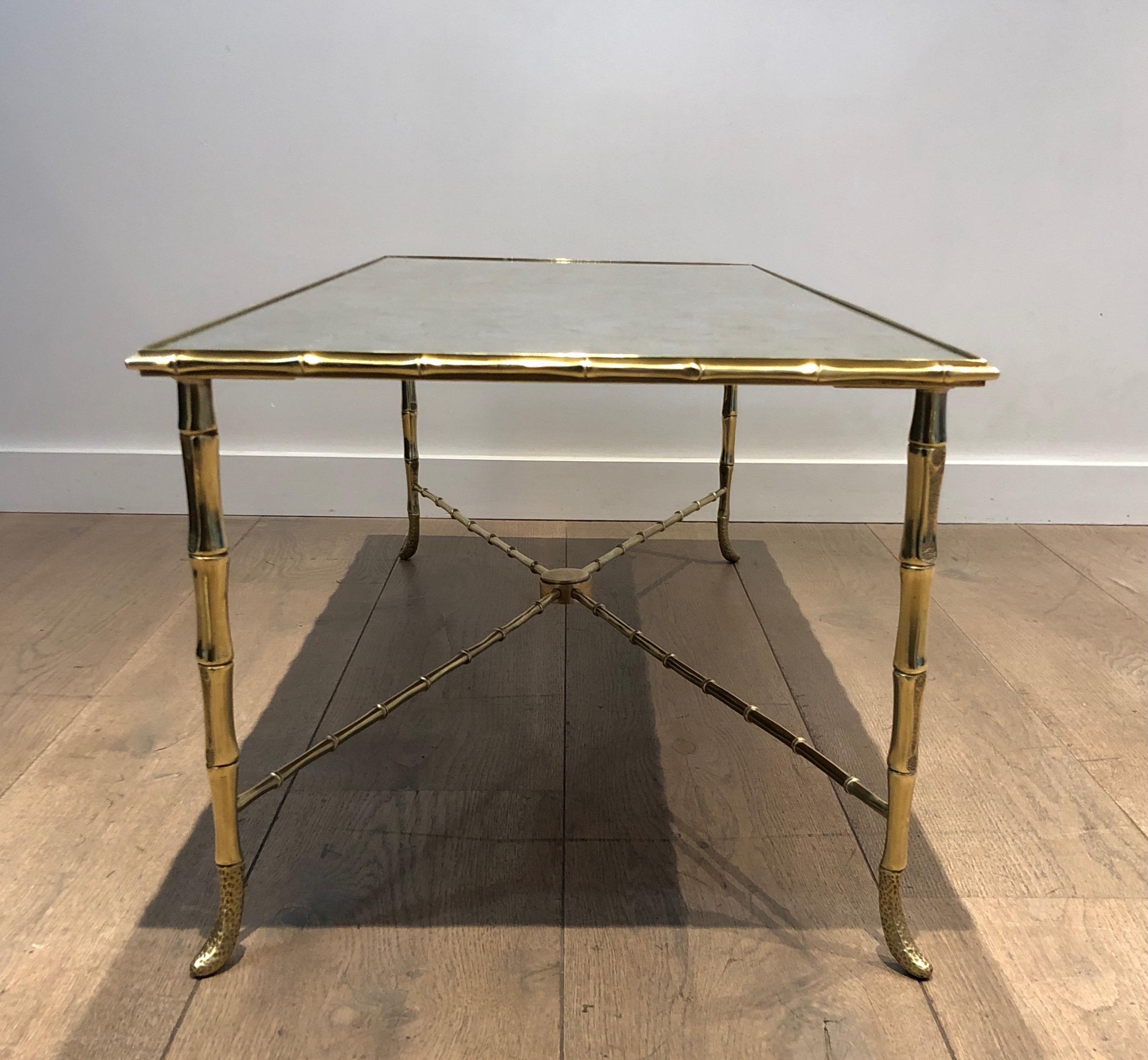 Faux-Bamboo Brass Coffee Table by Maison Baguès 11
