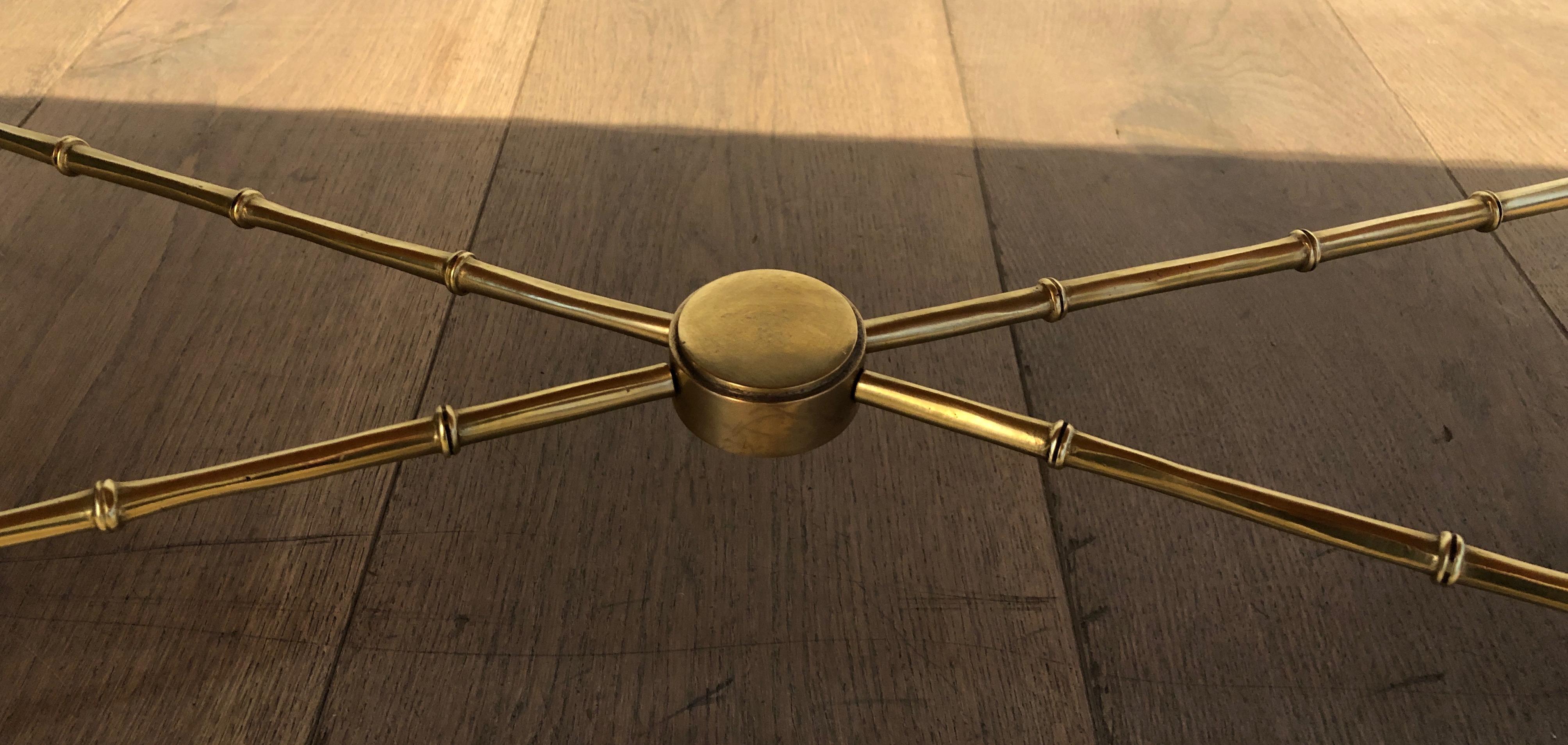 Faux-Bamboo Brass Coffee Table by Maison Baguès 12