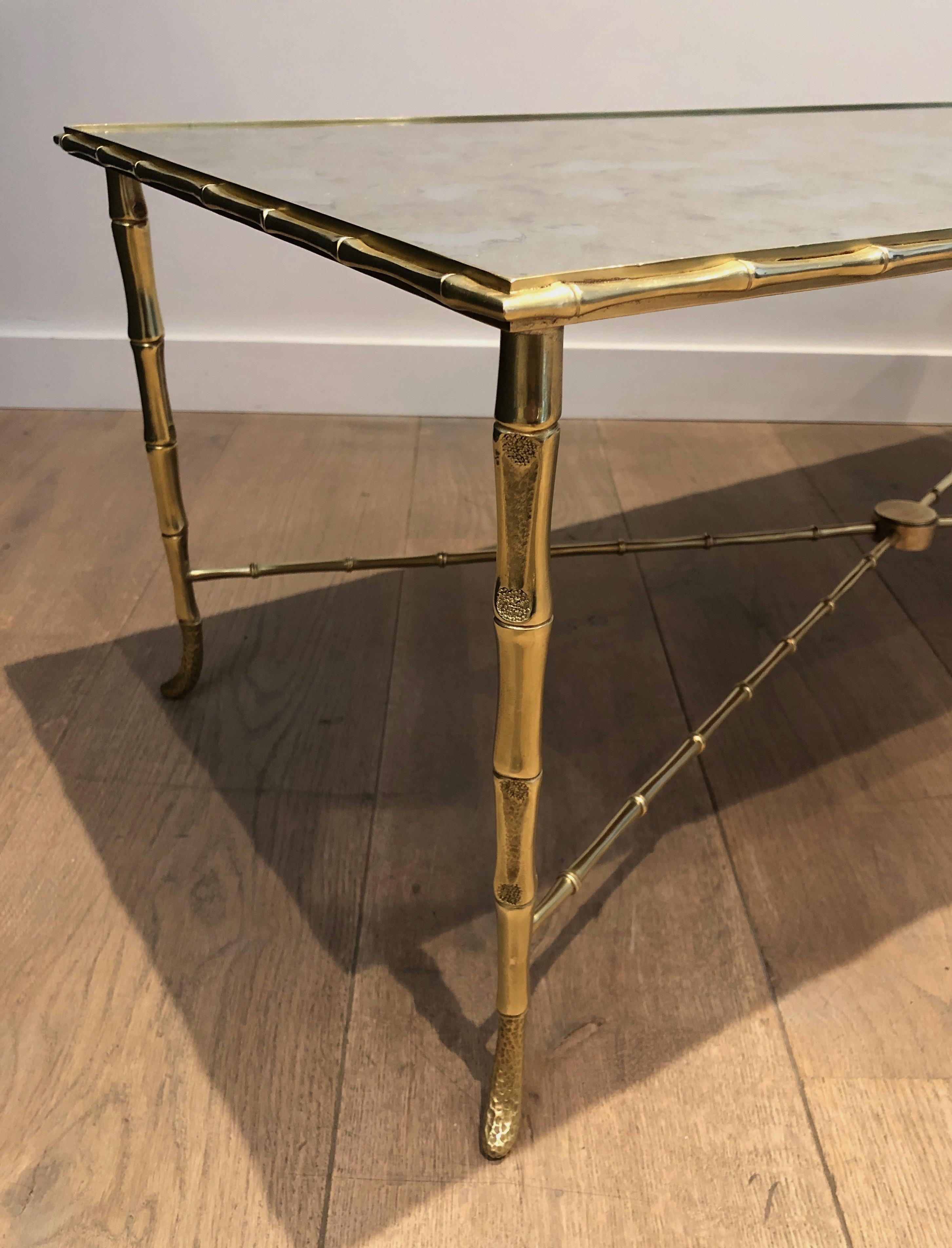Faux-Bamboo Brass Coffee Table by Maison Baguès 3
