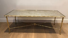 Faux-Bamboo Brass Coffee Table by Maison Baguès